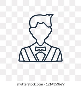 Barber vector outline icon isolated on transparent background, high quality linear Barber transparency concept can be used web and mobile