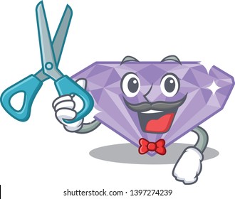 Barber violet diamond in the mascot box