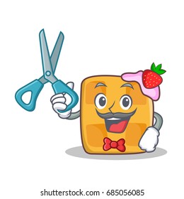 Barber waffle character cartoon design