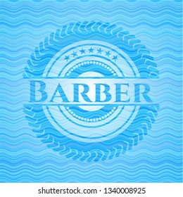 Barber water representation emblem.