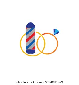 Barber Wedding Logo Icon Design