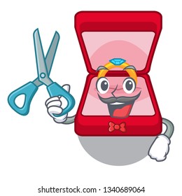 Barber wedding ring box in cartoon shape