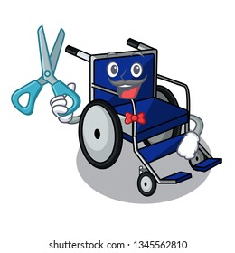 Barber wheelchair isolated with in the cartoon