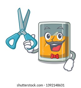 Barber whiskey the in a cartoon glass