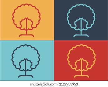 Barber Wig Logo Template, Simple Flat Icon of barber,fashion,wig