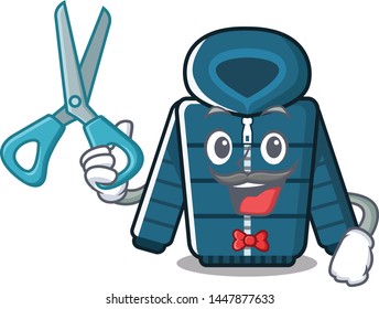 Barber winter coat in the character shape