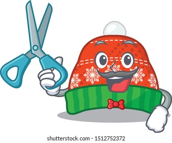 Barber winter hat isolated in the character
