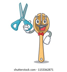 Barber wooden fork character cartoon