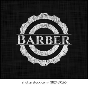 Barber written on a chalkboard