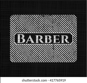 Barber written on a chalkboard