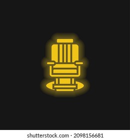 Barber yellow glowing neon icon