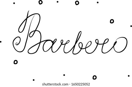 Barbero phrase handwritten with a calligraphy brush. Barber in spanish. Modern brush calligraphy. Isolated word black