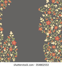 barberry pattern. seamless floral texture with berries