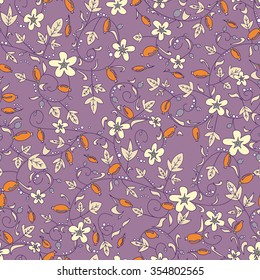 barberry pattern. seamless floral texture with berries