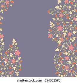barberry pattern. seamless floral texture with berries