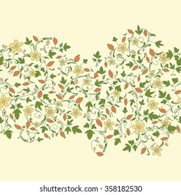 barberry pattern. seamless floral texture with berries