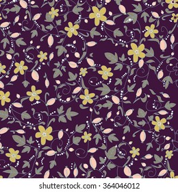 barberry pattern. seamless floral texture with berries