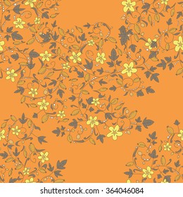 barberry pattern. seamless floral texture with berries