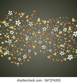barberry pattern. seamless floral texture with berries