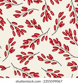 Barberry seamless pattern. Background for wallpapers, textiles, papers, fabrics, web pages. Vintage style.