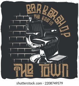 Barber's armchair and a wall behind it