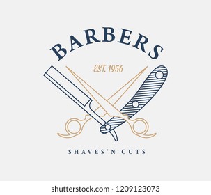 Barbers badge is a vector illustration about style