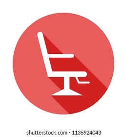 barber's chair long shadow flat icon. Element of barber icon for mobile concept and web apps. Long shadow barber's chair  icon can be used for web and mobile on white background