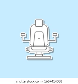 Barber's chair sticker icon. Simple thin line, outline vector of web icons for ui and ux, website or mobile application