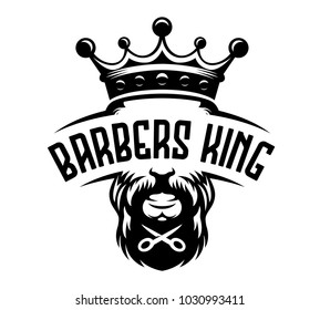 Barbers king label vintage illustration