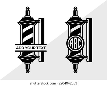 Barbers Pole Monogram SVG Printable Vector Illustration