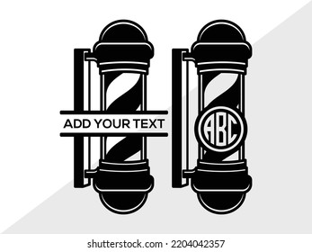 Ilustración de vectores impresos SVG monograma de barberas