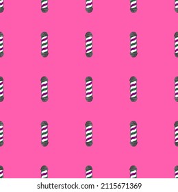 Barber's pole seamless pattern. Barbershop background. Repeated texture in doodle style for fabric, wrapping paper, wallpaper, tissue. Vector illustration.