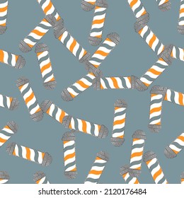 Barber's pole seamless pattern. Barbershop background. Repeated texture in doodle style for fabric, wrapping paper, wallpaper, tissue. Vector illustration.