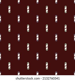 Barber's pole seamless pattern. Barbershop background. Repeated texture in doodle style for fabric, wrapping paper, wallpaper, tissue. Vector illustration.