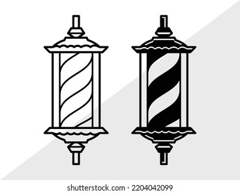 Barbers Pole SVG Printable Vector Illustration
