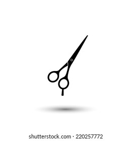 Barber's Shears Scissors icon - black vector illustration