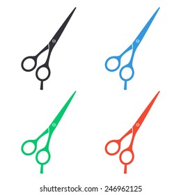barber's shears scissors icon - colored vector illustration