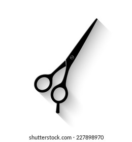 barber's shears scissors icon - vector illustration with shadow