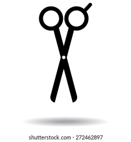 Barber's Shears Scissors icon - vector illustration with shadow