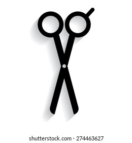 Barber's Shears Scissors icon - vector illustration with shadow