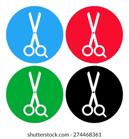 Barber's Shears Scissors icon. vector illustration 