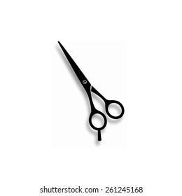 barber's shears scissors vector icon with shadow