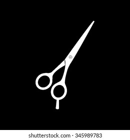 barber's shears scissors vector icon isolated on black