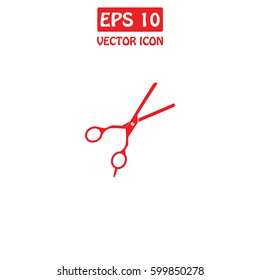 Barber's Shears Scissors Vector Icon.