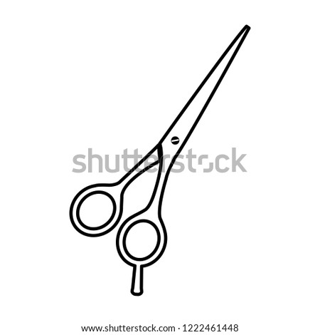 Barber's shears scissors - vector icon without  fill