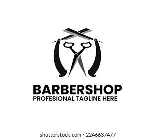 barbershop adalah logo profesional yang bersih dan elegan untuk perusahaan maupun pribadi