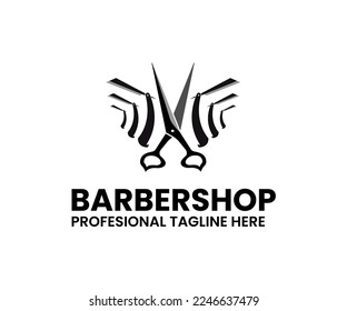 barbershop adalah logo profesional yang bersih dan elegan untuk perusahaan maupun pribadi