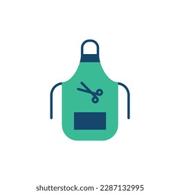 Barbershop Apron Flat Icon - Barbershop Icon Design Vector Illustration