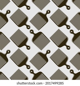 Barbershop background, seamless pattern with comb