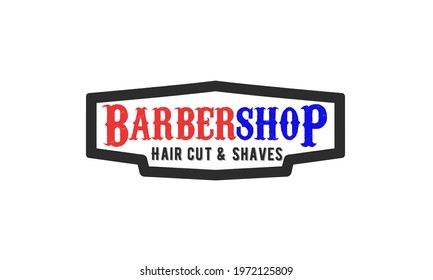 Barbershop background text logo design with white color